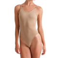 Dark Nude - Front - Silky Womens-Ladies Dance Seamless Low Back Leotard (1 Garment)