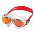 White-Silver-Red - Side - Aquasphere Unisex Adult Vista Mirrored Swimming Goggles