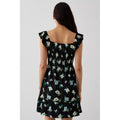 Black - Back - Dorothy Perkins Womens-Ladies Floral Shirred Mini Dress