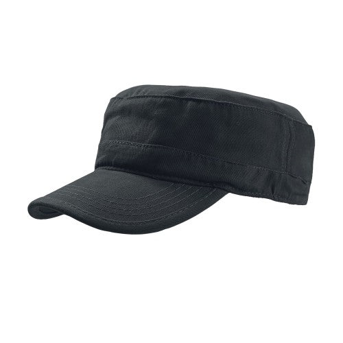 Front - Atlantis Tank Brushed Cotton Military Cap (Pack of 2)
