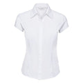 Front - Russell Collection Ladies Cap Sleeve Polycotton Easy Care Fitted Poplin Shirt