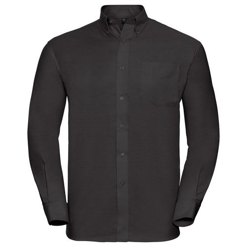 Front - Russell Collection Mens Long Sleeve Easy Care Oxford Shirt