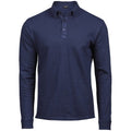 Front - Tee Jays Mens Long Sleeve Fashion Stretch Polo