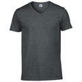 Front - Gildan Mens Soft Style V-Neck Short Sleeve T-Shirt