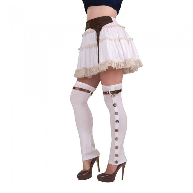 Front - Bristol Novelty Womens/Ladies Steampunk Buckle Spats