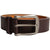 Front - D555 Mens Harrison Large Buckle Leather Belt