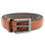 Front - Duke Mens Anthony Square Buckle Edge Stitched Leather Belt