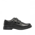 Black - Back - Roamers Boys Twin Touch Fastening Casual Leather Shoe