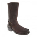 Front - Woodland Mens High Harley Western Harness Leather Boots