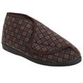 Front - Comfylux Mens James Check Boot Slippers