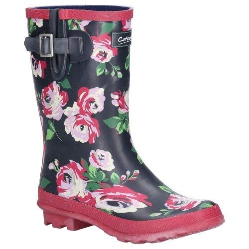 Front - Cotswold Womens/Ladies Paxford Elasticated Mid Calf Wellington Boot