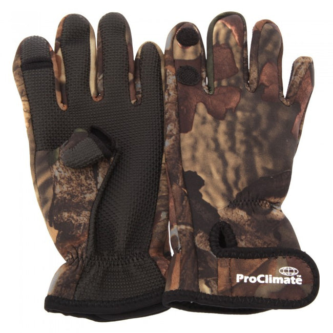 Front - Floso Mens Neoprene Premium Angling/Fishing Gloves