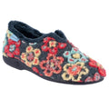Black-Red-White - Front - Lunar Womens-Ladies Hippy Flower Slippers