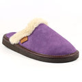 Front - Lazy Dogz Womens/Ladies Otto Faux Fur Trim Suede Slippers
