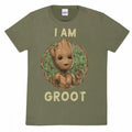 Front - I Am Groot Unisex Adult Baby Groot Badge T-Shirt