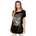 Front - Krisp Womens/Ladies Oversized Leopard T-Shirt