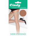 Natural - Front - Cindy Womens-Ladies 15 Denier Sheer Stockings (1 Pair)