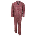 Front - Mens Traditional Patterned Long Sleeve Satin Shirt & Bottoms Pyjamas/Nightwear Set