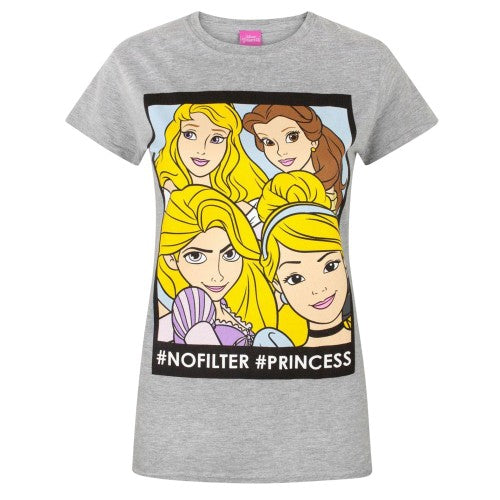 Front - Disney Womens/Ladies Princess No Filter T-Shirt