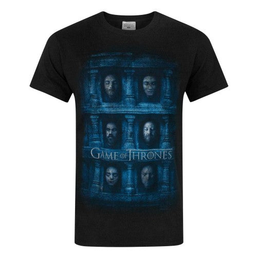 Front - Game Of Thrones Official Mens Hall Of Face T-Shirt