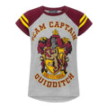 Front - Harry Potter Official Girls Gryffindor Quidditch Team Captain T-Shirt