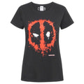 Front - Marvel Womens/Ladies Deadpool Splat Mask Logo T-Shirt