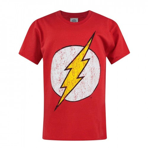 Front - Flash Official Boys Distressed Logo T-Shirt