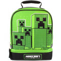 Front - Minecraft Childrens/Kids Double Creeper Lunch Bag