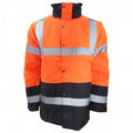 Front - Portwest Mens Hi-Vis Waterproof Contrast Panel Traffic Jacket