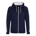 Front - AWDis Just Hoods Mens Contrast Sports Polyester Full Zip Hoodie
