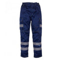 Front - Yoko Mens Hi-Vis Cargo Trousers With Knee Pad Pockets