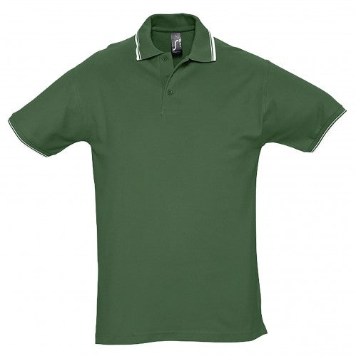 Front - SOLS Mens Practice Tipped Pique Short Sleeve Polo Shirt