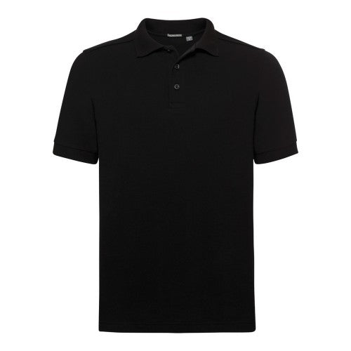 Front - Russell Mens Tailored Stretch Pique Polo Shirt