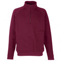 Red - Front - Fruit of the Loom Adults Unisex Classic Zip Neck Sweatshirt