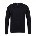 Front - Henbury Mens Cotton Acrylic V Neck Sweatshirt
