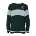 Front - Harry Potter Boys Slytherin Quidditch Knitted Jumper