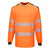 Front - Portwest Mens PW3 Knitted Hi-Vis Comfort Long-Sleeved Safety T-Shirt