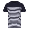 Mink-Dark Grey - Front - Regatta Mens Shorebay Striped Coolweave T-Shirt
