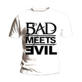White - Front - Eminem Unisex Adult Bad Meets Evil T-Shirt