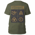 Front - Led Zeppelin Unisex Adult Gold Symbols in Black Square T-Shirt