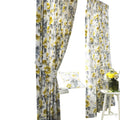Front - Furn Peony Vibrant Coloured Floral Pleat Curtains