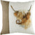 Front - Evans Lichfield Hessian Highland Cow Cushion Cover