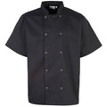 Front - Premier Unisex Studded Front Short Sleeve Chefs Jacket