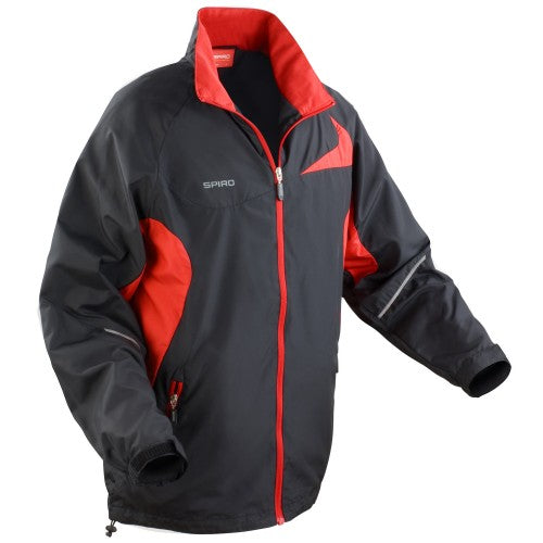 Front - Spiro Mens Micro-Lite Performance Sports Jacket (Water Repellent, Wind Resistant & Breathable)
