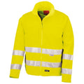 Front - Result Core Mens High-Visibility Winter Blouson Softshell Jacket (Water Resistant & Windproof)
