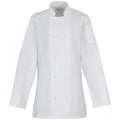 Front - Premier Womens/Ladies Long Sleeve Chefs Jacket / Chefswear (Pack of 2)