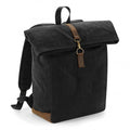 Front - Quadra Heritage Waxed Canvas Leather Accent Backpack