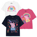 Front - Peppa Pig Girls Rainbow T-Shirt (Pack of 3)