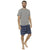 Front - Foxbury Mens Jersey Checked Short Lounge Set