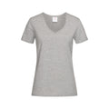 Heather Grey - Front - Stedman Womens-Ladies Classic V Neck Tee